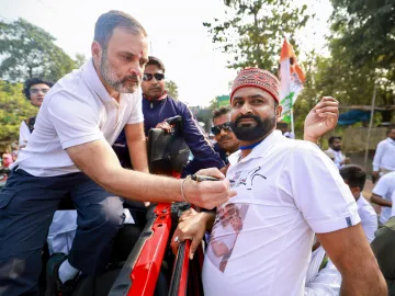 Rahul Gandhi during Congress' Bharat Jodo Nyay Yatra