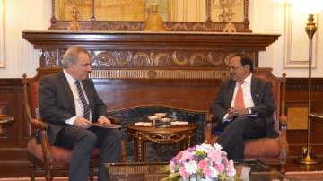 NSA Ajit Doval holds discussions with Greece counterpart Dr. Athanasios Ntokos in New Delhi.