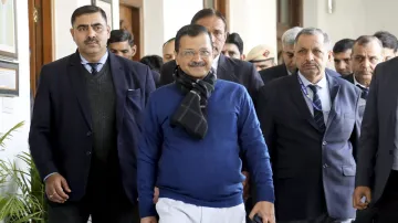 Delhi Chief Minister Arvind Kejriwal at the Vidhan Sabha, in New Delhi. He has moved Motion of Confidence in the Delhi Assembly.