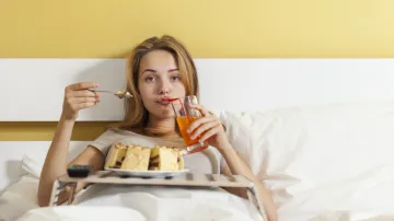 Snacking on bed