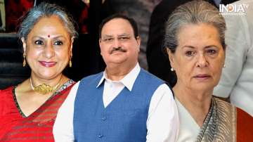 Jaya Bachchan, JP Nadda and Sonia Gandhi