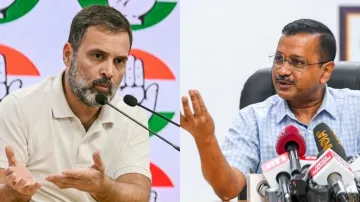 Congress leader Rahul Gandhi and Delhi CM Arvind Kejriwal 