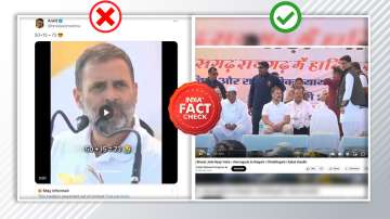 Screenshot of an altered video claiming Rahul Gandhi's math error.