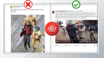 Screenshot of old image of police detaining Sikh man circulating with false narrative.