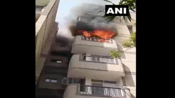 Delhi apartment catches fire