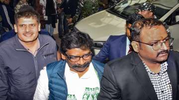 Former Jharkhand CM and JMM leader Hemant Soren being produced before a PMLA court following his arrest by ED.