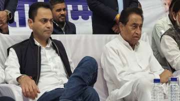 Congress leaders Nakul Nath and Kamal Nath