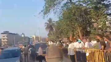 Stones pelted at the convoy of BJP leader and former MP Nilesh Rane by unidentified persons in Chiplun of Maharasthra's Ratnagiri.