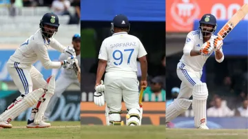 Rajat Patidar, Sarfaraz Khan and Ravindra Jadeja 