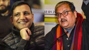 RJD leaders Sanjay Yadav and Manoj Jha
