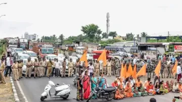 Maratha quota activists hold protest (file pic)