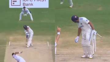James Anderson removes Rohit Sharma.