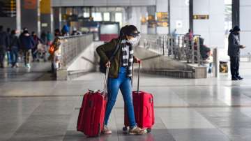 New Delhi: Air passengers at the T-3 terminal of Indira Gandhi International Airport, in New Delhi.