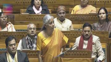Union Finance Minister Nirmala Sitharaman speaks in the Lok Sabha during the Budget session of Parliament, in New Delhi.