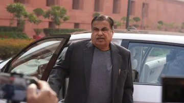 Union Minister of Road Transport & Highways Nitin Gadkari at Parliament House complex during the Budget session, in New Delhi.