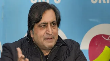 Peoples Conference President Sajjad Lone addresses a press conference, in Srinagar. (File photo)