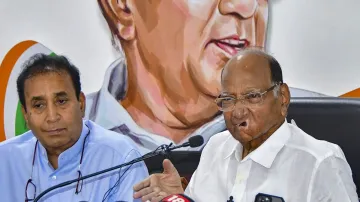 Nationalist Congress Party president Sharad Pawar addresses a press conference, at the NCP office in Mumbai. (File photo)