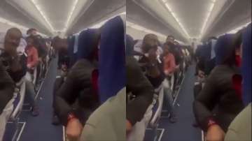 Passengers hold on to their seats while Srinagar-bound IndiGo flight faces turbulence.