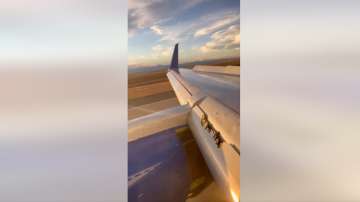 United Airlines flight broken wing VIDEo, United Airlines flight, United Airlines flight from San Fr