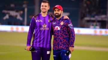 Rilee Rossouw and Shadab Khan.