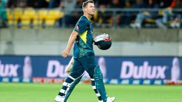 David Warner heads to the dugout after his dismissal.