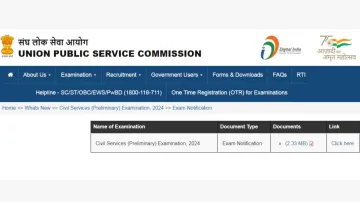 UPSC Civil Services CSE Prelims Notification 2024 released, apply now at upsc.gov.in