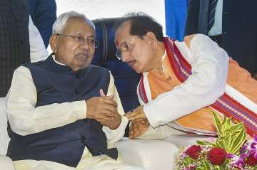 Bihar Chief Minister Nitish Kumar and his Deputy Vijay Kumar Sinha 