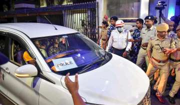 CBI officials take Trinamool Congress leader Sheikh Shahjahan, accused in the Sandeshkhali case, from Bhavani Bhawan (West Bengal Police headquarters), in Kolkata