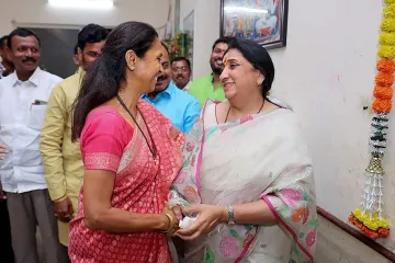 Sunetra Pawar with Supriya Sule