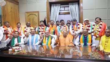 UP: BJP candidates file nomination for Legislative Council election in presence of Yogi Adityanath