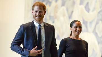 Prince Harry and Meghan Markle at United Nations headquarters.