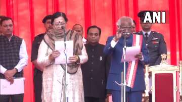 Badkhal MLA Seema Trikha takes oath as Haryana minister
