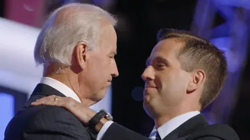 US President Joe Biden with his son Beau Biden. 