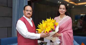 Actor and BJP candidate Kangana Ranaut met party president JP Nadda.