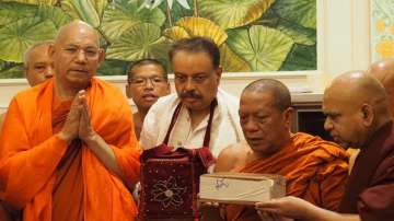 The relics of Lord Buddha and two main disciples brought back to India from Thailand.