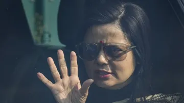 Former Lok Sabha MP Mahua Moitra at Vijay Chowk, in New Delhi.