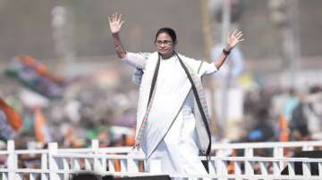  TMC chief and West Bengal Chief Minister Mamata Banerjee during a rally ahead of the Lok Sabha elections.