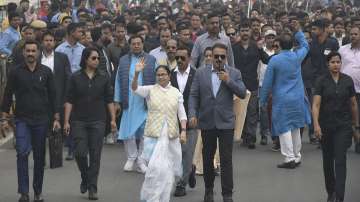 West Bengal Chief Minister and TMC supremo Mamata Banerjee during a roadshow. (File photo)