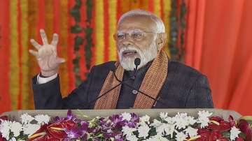 Prime Minister Narendra Modi speaks during the Viksit Bharat Viksit Jammu  Kashmir programme in Srin