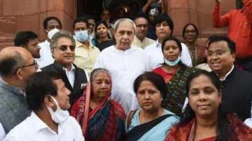 Odisha CM Naveen Patnaik with party workers