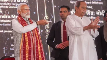 PM Modi with Odisha Chief Minister Naveen Patnaik.