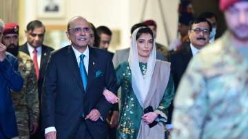 Pakistan President Asif Ali Zardari with daughter Asifa Bhutto 