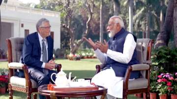 PM Modi with Microsoft co-founder Bill Gates during a meeting at his residence, in New Delhi.