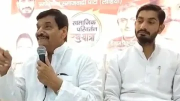 Shivpal Yadav and his son Aditya Yadav