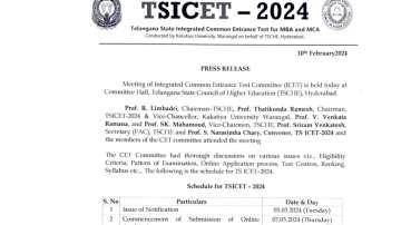 TS ICET 2024 Notification release date out