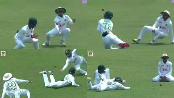 Three Bangladesh players dropped a catch of Prabath Jayasuriya in a comedy of errors on Day 2 of the second Test against Sri Lanka
