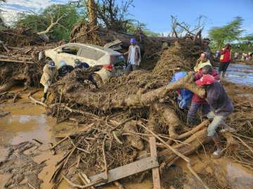 Flash floods wiped out several homes as a dam burst, following heavy rains in Kamuchiri village of M