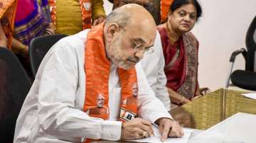 Union Home Minister and BJP candidate Amit Shah files his nomination papers for the Lok Sabha elections, in Gandhinagar