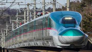 Japan's Bullet train which will be modified for use as rolling stock of the Mumbai-Ahmedabad High Speed Rail Corridor project.