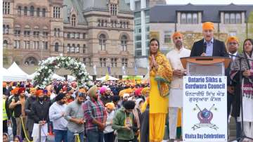 Canadian PM Justin Trudeau while addressing Khalsa Day Celebrations in Toronto. 